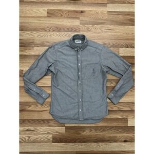 Taylor Stitch Shirt Mens Small‎ Dark Gray Chambray Utility Button Organic Cotton
